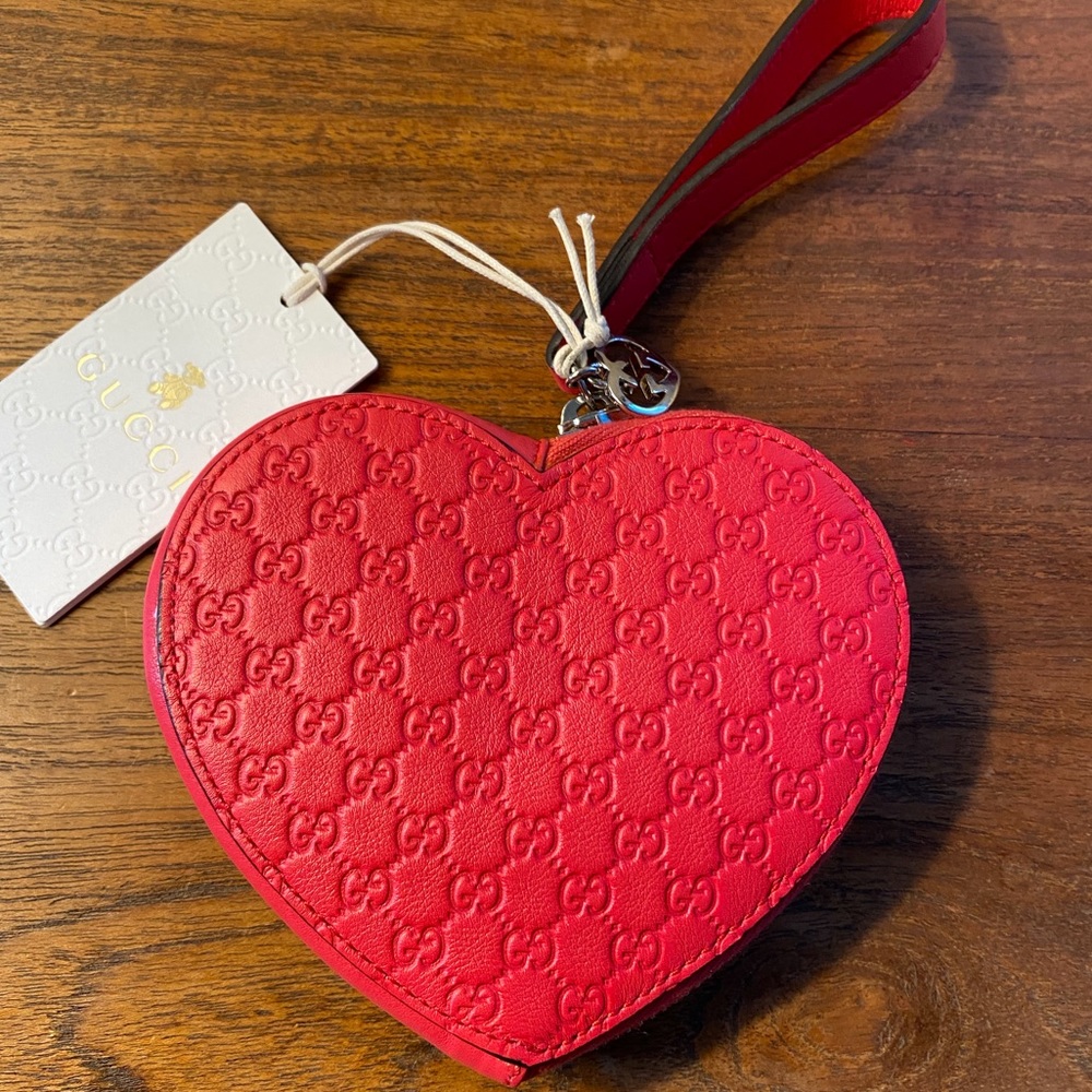 Gucci Heart Wristlet Raspberry Pink